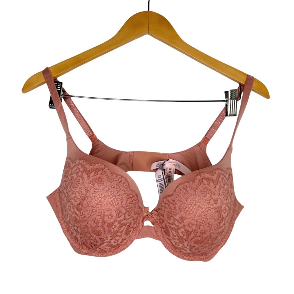 NWT Victoria's Secret 36D Lace Bra in Blush Soft Pink Push Up Bra Feminine